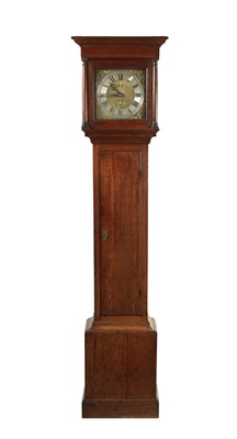 Lot 271 - THOMAS PHIPPARD, POOLE. A MID 18TH CENTURY OAK 10”  BRASS DIAL 30HR LONGCASE CLOCK