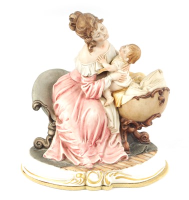 Lot 61 - A CAPODIMONTE FIGURE GROUP BY BRUNO MERLI