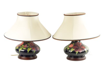 Lot 65 - A PAIR OF MODERN MOORCROFT TABLE LAMPS