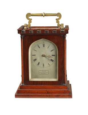 Lot 673 - FRENCH, ROYAL EXCHANGE, LONDON. A MID 19TH CENTURY ENGLISH ROSEWOOD FUSEE LIBRARY CLOCK