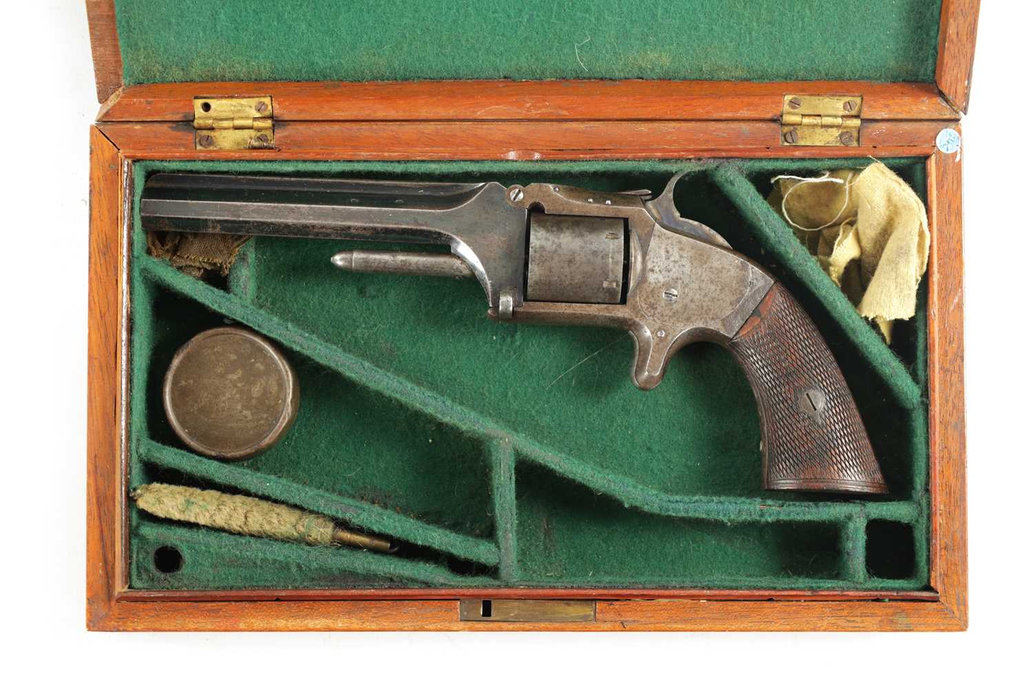 Lot 313 - A RIMFIRE SMITH AND WESSON SIX SHOT REVOLVER