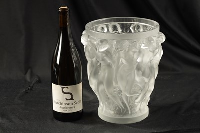Lot 17 - A 20TH CENTURY LALIQUE BACCHANTES FROSTED GLASS VASE