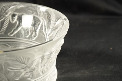 Lot 27 - A LALIQUE CLEAR AND FROSTED GLASS JUNGLE BOWL