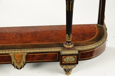 Lot 903 - A FINE 19TH CENTURY FRENCH AMBOYNA AND KINGWOOD ORMOLU MOUNTED SIDE TABLE