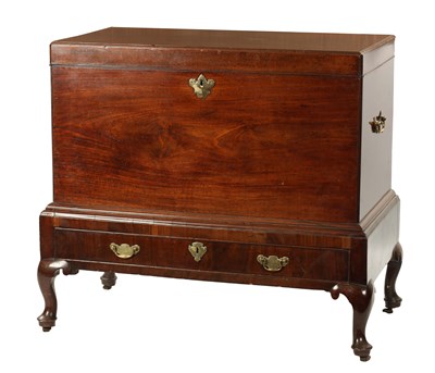Lot 917 - A GEORGE II MAHOGANY SILVER CHEST ON STAND