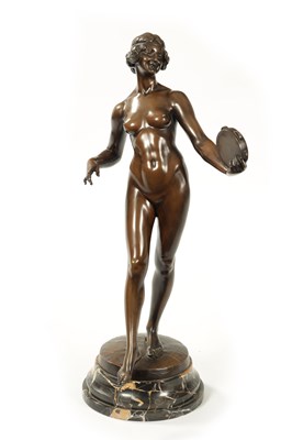 Lot 433 - PRF. TUCH (BRUNO ZACH) A LATE 19TH CENTURY BRONZE STANDING FIGURE OF A YOUNG MAIDEN