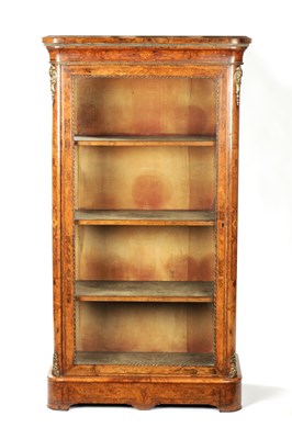 Lot 850 - A VICTORIAN INLAID FIGURED WALNUT PIER CABINET OF GOOD PROPORTIONS