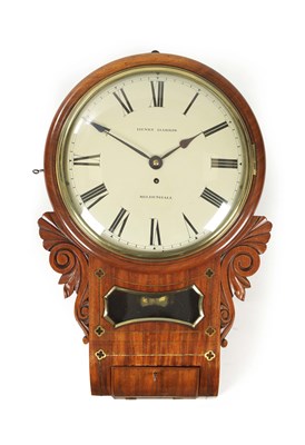 Lot 783 - HENRY HARRIS, MAIDENHEAD. A REGENCY ENGLISH COVEX DIAL WALL CLOCK