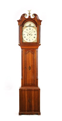 Lot 674 - LAING, ROTHES. A LATE GEORGE III OAK EIGHT DAY LONGCASE CLOCK