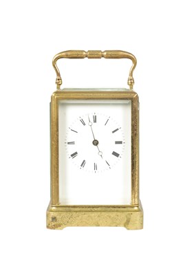 Lot 704 - JAPY FRERES & CO. A 19TH CENTURY FRENCH ‘ONE PIECE’ ENGRAVED CASE STRIKING CARRIAGE CLOCK