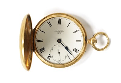 Lot 264 - JAMES MCCABE, ROYAL EXCHANGE, LONDON. AN 18CT GOLD FULL HUNTER POCKET WATCH