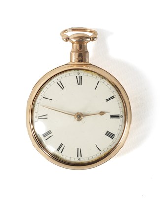 Lot 242 - SAMUEL BROTHERS, LIVERPOOL. AN 18CT GOLD PAIR CASED VERGE POCKET WATCH