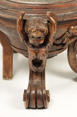 Lot 1486 - A 19TH-CENTURY CARVED FRUITWOOD ITALIAN OPEN CELLARETTE