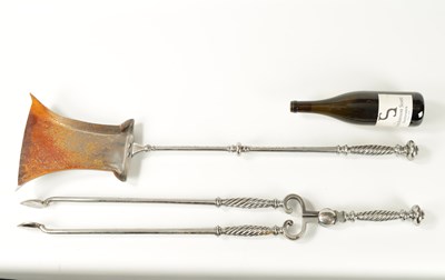 Lot 790 - A SET OF TWO COUNTRY HOUSE GEORGIAN STEEL FIRE IRONS