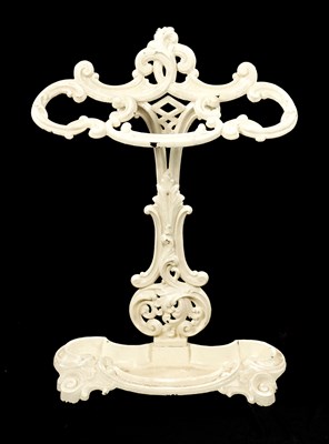 Lot 941 - A 19TH CENTURY CAST IRON STICK STAND IN THE COALBROOKDALE STYLE