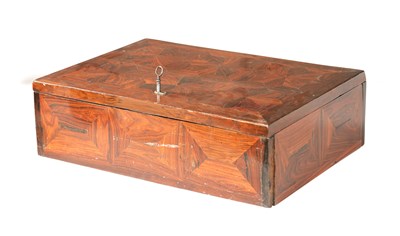 Lot 379 - A LATE 17TH CENTURY CONTINENTAL LABURNUM PARQUETRY VENEERED BOX