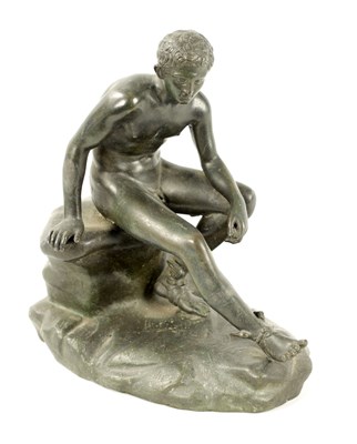 Lot 514 - AFTER THE ANTIQUE. A 19TH CENTURY GRAND TOUR BRONZE FIGURE OF HERMES