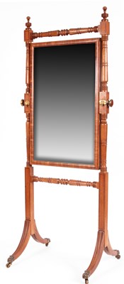 Lot 763 - A Regency Mahogany CHEVAL/DRESSING MIRROR with...