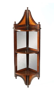 Lot 285 - A LATE 19TH CENTURY ROSEWOOD AND INLAID CORNER DISPLAY BRACKET