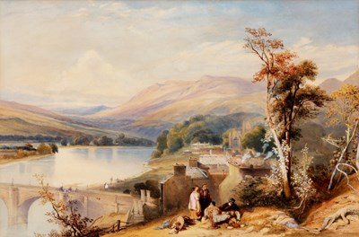 Lot 382 - EDWIN DAY 1852 WATERCOLOUR View near Lancaster,...