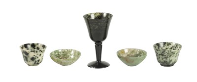 Lot 452 - A COLLECTION OF JADE CUPS