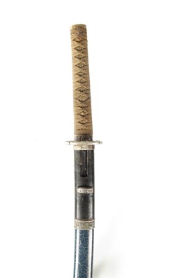 Lot 126 - A JAPANESE MEIJI PERIOD STYLE WHITE METAL MOUNTED SAMURAI SWORD