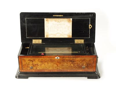 Lot 529 - A LATE 19TH CENTURY SWISS CYLINDER MUSIC BOX