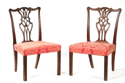 Lot 1002 - A PAIR OF 18TH CENTURY MAHOGANY SIDE CHAIRS