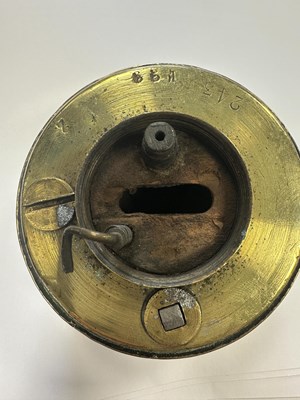 Lot 425 - A HAILWOOD & ACKROYD BRASS AND STEEL MINER'S LAMP NO 471