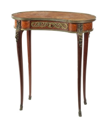 Lot 963 - A LATE 19TH CENTURY FRENCH KIDNEY SHAPED PARQUETRY INLAID SIDE TABLE