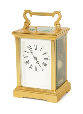 Lot 769 - A LATE 19TH CENTURY FRENCH GILT BRASS CASED GRAND SONNERIE CARRIAGE CLOCK