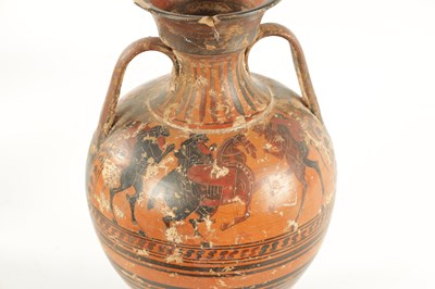 Lot 34 - AN ANCIENT GREEK STYLE TERRACOTTA TWO-HANDLED VESSEL