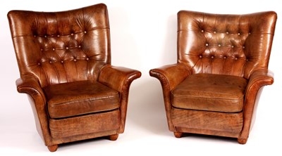 Lot 764 - A stylish pair of Light Brown Leather button...