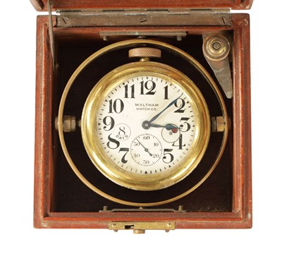 Lot 768 - AN EARLY 20TH CENTURY WALTHAM WATCH CO. EIGHT DAY DECK WATCH CHRONOMETER