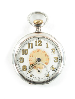 Lot 29 - A 20TH CENTURY SILVER 0.800 MILITARY STYLE OPEN FACED POCKET WATCH