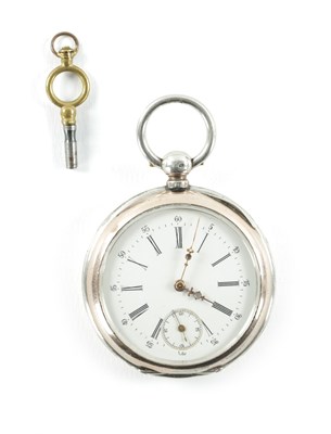 Lot 155 - A LATE 19TH CENTURY SILVER 0.800 OPEN-FACED POCKET WATCH