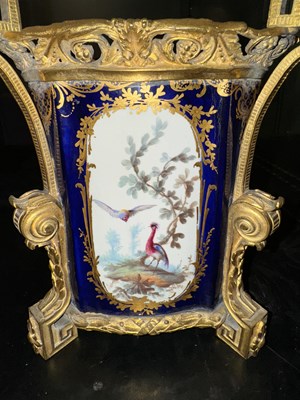Lot 56 - A FINE PAIR OF 18TH CENTURY SEVRES PORCELAIN AND ORMOLU MOUNTED CACHEPOTS
