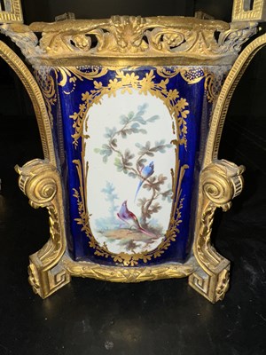 Lot 56 - A FINE PAIR OF 18TH CENTURY SEVRES PORCELAIN AND ORMOLU MOUNTED CACHEPOTS