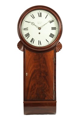 Lot 801 - R. FLETCHER, CHESTER. A GOOD GEORGE III MAHOGANY EIGHT-DAY WEIGHT DRIVEN TRUNK DIAL WALL CLOCK
