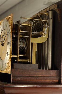 Lot 1295 - MAPLE AND CO, LONDON. A LATE NINETEENTH CENTURY THREE TRAIN MUSICAL LONGCASE CLOCK, IN THE SHERATON REVIVAL TASTE
