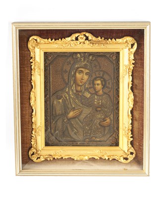 Lot 415 - A 19TH CENTURY RUSSIAN ICON