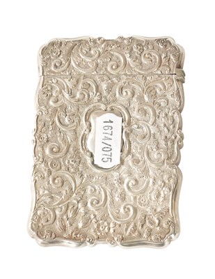Lot 288 - A NATHANIEL MILLS VICTORIAN SILVER CARD CASE EMBOSSED WITH YORK MINSTER