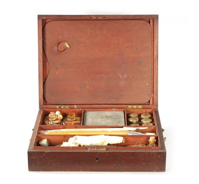 Lot 380 - A GEORGE III MAHOGANY ARTIST'S BOX