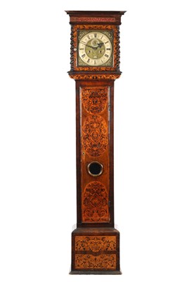 Lot 631 - WILLIAM BILSBORROW FECIT A LATE 17TH CENTURY WALNUT AND MARQUETRY INLAID EIGHT DAY LONGCASE CLOCK