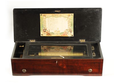 Lot 532 - A LATE 19TH CENTURY SWISS CYLINDER MUSIC BOX