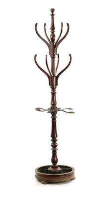 Lot 1001 - A GEORGE III MAHOGANY COUNTRY HOUSE HALL STAND IN THE MANNER OF GILLOWS