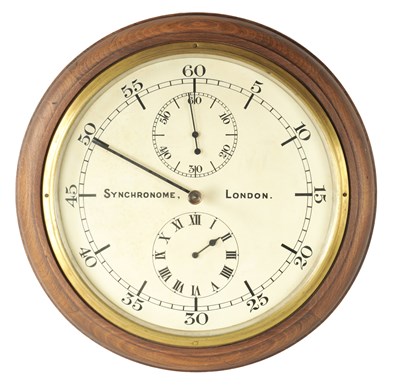 Lot 639 - A RARE SYNCHRONOME ELECTRIC REGULATOR SLAVE CLOCK