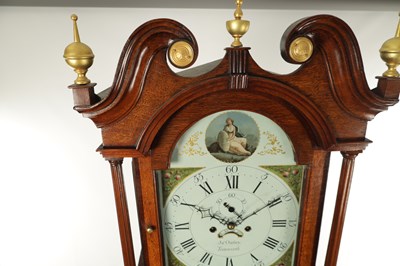 Lot 805 - JAS. OATLEY, TAMWORTH. A GEOGE III OAK AND MAHOGANY CROSS-BANDED EIGHT DAY LONGCASE CLOCK