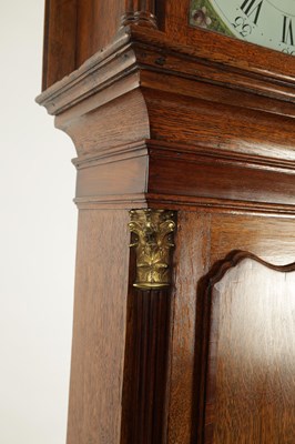 Lot 805 - JAS. OATLEY, TAMWORTH. A GEOGE III OAK AND MAHOGANY CROSS-BANDED EIGHT DAY LONGCASE CLOCK