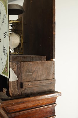 Lot 805 - JAS. OATLEY, TAMWORTH. A GEOGE III OAK AND MAHOGANY CROSS-BANDED EIGHT DAY LONGCASE CLOCK